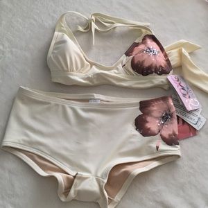 New XOXO cream bikini with sequins. Size S 👙